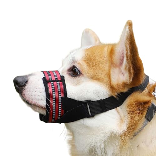 Maulkorb für Hunde, Nylon, verstellbar, Anti-Bell- und Kauen, Hunde-Maulkorb mit reflektierenden Streifen, Hunde-Mundschutz für tägliches Verhaltenstraining für Welpen, kleine, mittelgroße Hunde, Maulkorb für Hunde, Nylon, verstellbar, Anti-Bell- und Kauen, Hunde-Maulkorb mit reflektierenden Streifen, Hunde-Mundschutz für tägliches Verhaltenstraining für Welpen, kleine, mittelgroße Hunde, von Blue Dream Island