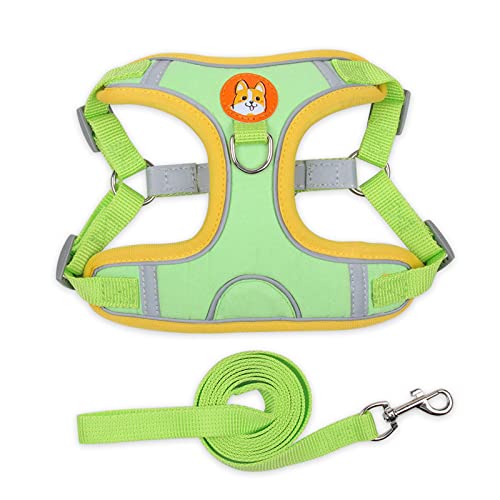 No Pull Dog Harness Pet Reflective Soft Dog Vest Harness and Leash Set Adjustable Puppy Walking Vest for Small Dogs (XL:Green) von Blue Dream Island
