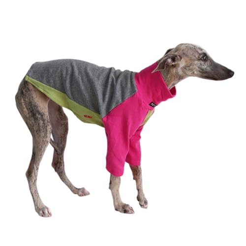 Pullover für italienische Windhunde, Winterkleidung, Skinny, dehnbar, Größe XS (Rosa/Grau) von Blue Dream Island