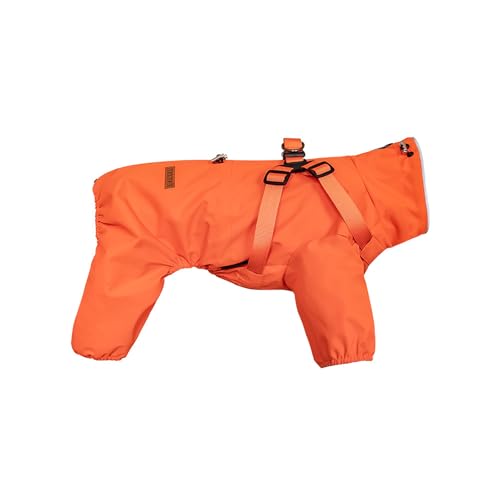 Regenmantel für kleine Hunde, verstellbar, mit 4 Beinen, wasserdicht, winddicht, reflektierend, für kleine und mittelgroße Hunde, Größe XXL (Orange) von Blue Dream Island