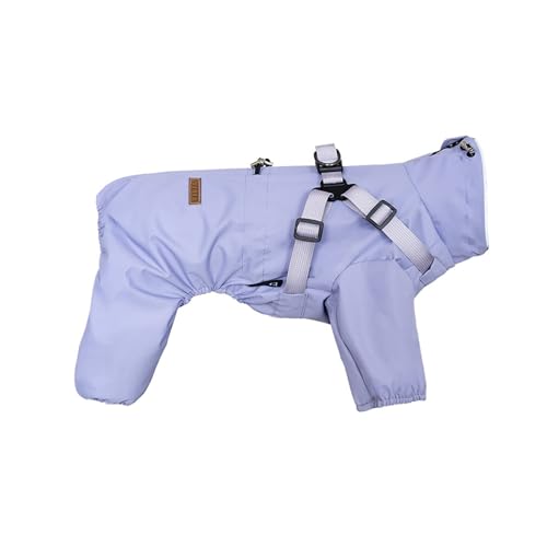 Regenmantel für kleine Hunde, verstellbar, mit 4 Beinen, wasserdicht, winddicht, reflektierend, für kleine und mittelgroße Hunde, Größe XXL (Violett) von Blue Dream Island