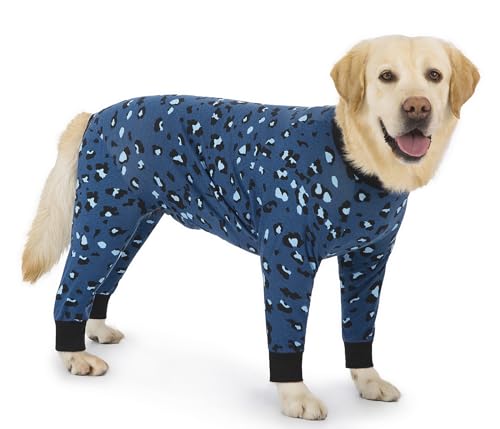 Schlafanzug für große Hunde, leichte Baumwolle, Anti-Haar-Shirt, Einteiler, Hund nach Operationen, Erholungskleidung, Overall für mittelgroße und große Hunde, Größe 26 (blau) von Blue Dream Island