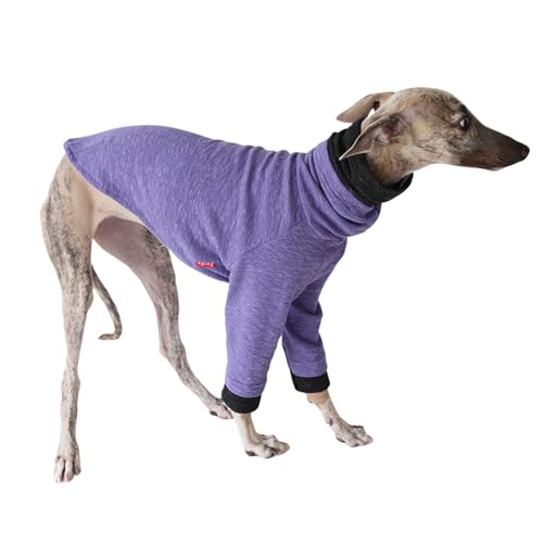 Schlanker Hunde-Wintermantel, italienischer Windhund, Stretch-Pullover, Pyjama, Whippet, Frühling, Herbst, T-Shirt, Pullover für den täglichen Gebrauch, Größe S (Violett) von Blue Dream Island