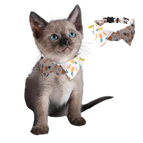 Süßes Hundehalsband für kleine Hunde mit Glöckchen-Anhänger, verstellbar, Schnellverschluss, Haustier-Shirt-Halsband mit D-Ring für Katzen, Welpen, kleine Hunde, Ananas Süßes Hundehalsband für kleine Hunde mit Glöckchen-Anhänger, verstellbar, Schnellverschluss, Haustier-Shirt-Halsband mit D-Ring für Katzen, Welpen, kleine Hunde, Ananas von Blue Dream Island
