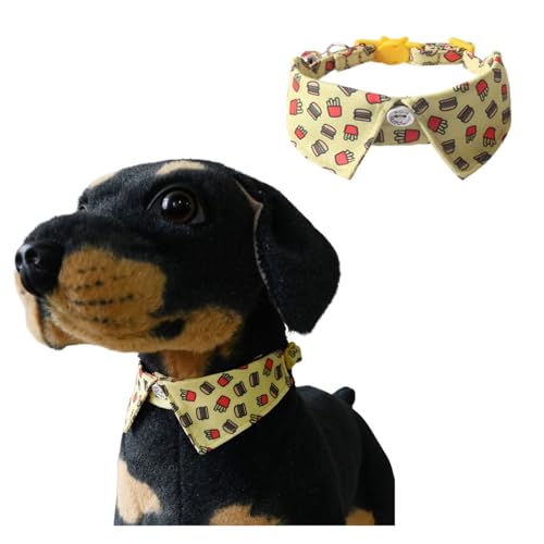 Süßes Hundehalsband für kleine Hunde mit Glöckchen-Anhänger, verstellbar, Schnellverschluss, Haustier-Shirt-Halsband mit D-Ring für Katzen, Welpen, kleine Hunde, Gelb, Hamburg Süßes Hundehalsband für kleine Hunde mit Glöckchen-Anhänger, verstellbar, Schnellverschluss, Haustier-Shirt-Halsband mit D-Ring für Katzen, Welpen, kleine Hunde, Gelb, Hamburg von Blue Dream Island