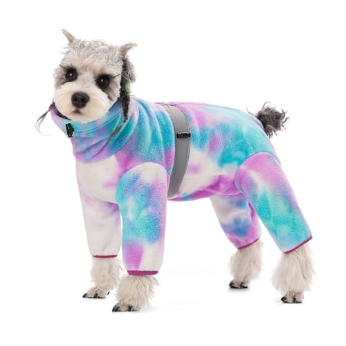 Warme Winterkleidung für Hunde, Fleece-Einteiler, Schlafanzug, verstellbare Brust, reflektierende Streifen, Hunde-Jumpsuit, vierbeinige Kleidung für kleine und mittelgroße Hunde, Größe XL, Violett und Warme Winterkleidung für Hunde, Fleece-Einteiler, Schlafanzug, verstellbare Brust, reflektierende Streifen, Hunde-Jumpsuit, vierbeinige Kleidung für kleine und mittelgroße Hunde, Größe XL, Violett und von Blue Dream Island