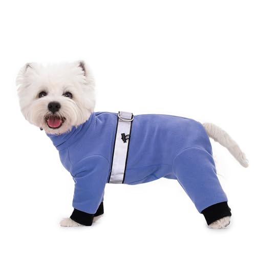 Warme Winterkleidung für Hunde, vollständige Abdeckung, Fleece-Einteiler, Schlafanzug, verstellbare Brust, reflektierende Streifen, Hunde-Jumpsuit, vierbeinige Kleidung für kleine und mittelgroße Warme Winterkleidung für Hunde, vollständige Abdeckung, Fleece-Einteiler, Schlafanzug, verstellbare Brust, reflektierende Streifen, Hunde-Jumpsuit, vierbeinige Kleidung für kleine und mittelgroße von Blue Dream Island