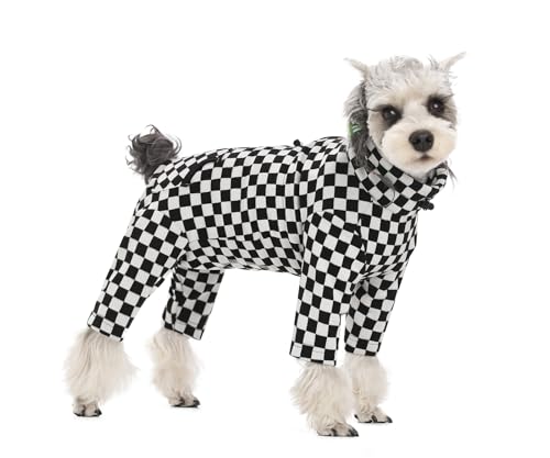 Warmer Fleece-Mantel für kleine Hunde, klassisches Gittermuster, für den Winter, 4 Beine, verstellbare Taille, Hunde-Overall, zur Erholung bei kaltem Wetter, Einteiler gegen Haarausfall, Pyjama für Warmer Fleece-Mantel für kleine Hunde, klassisches Gittermuster, für den Winter, 4 Beine, verstellbare Taille, Hunde-Overall, zur Erholung bei kaltem Wetter, Einteiler gegen Haarausfall, Pyjama für von Blue Dream Island