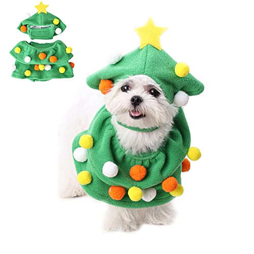 Weihnachten Katze Kostüm, Cosplay und Weihnachten Welpen Kleid, Katze Dressing Up Umhang Haustier Baum Kostüm Umhang für Katzen Kleine Hunde von Blue Dream Island