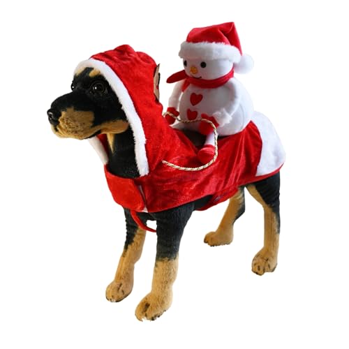 Weihnachtsmann-Hundekostüm, Weihnachten, Haustierkleidung, Weihnachtsmann, Schneemann, Reiten, Haustier-Cosplay-Kostüme, Urlaubsparty, Verkleiden, Hunde und Katzen, Outfit für kleine, mittelgroße und von Blue Dream Island