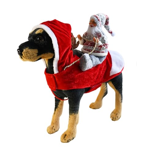 Weihnachtsmann-Hundekostüm, Weihnachten, Haustierkleidung, Weihnachtsmann, Schneemann, Reiten, Haustier-Cosplay-Kostüme, Urlaubsparty, Verkleiden, Hunde und Katzen, Outfit für kleine, mittelgroße und von Blue Dream Island