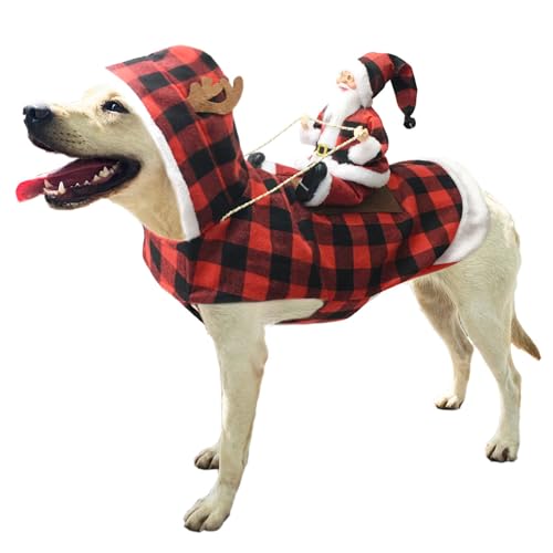 Weihnachtsmann-Hundekostüm, Weihnachten, Haustierkleidung, Weihnachtsmann, Schneemann, Reiten, Haustier-Cosplay-Kostüme, Urlaubsparty, Verkleiden, Hunde und Katzen, Outfit für kleine, mittelgroße und von Blue Dream Island