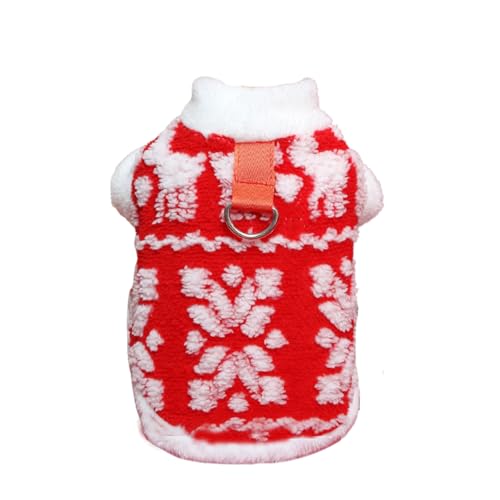 Weihnachtspullover für Haustiere, für Katzen und Hunde, Winter, warme Weste, Weihnachtskostüm mit D-Anzug, Welpen, Neujahr, Kleidung, Pullover, Pullover, Größe XXL (rot) von Blue Dream Island