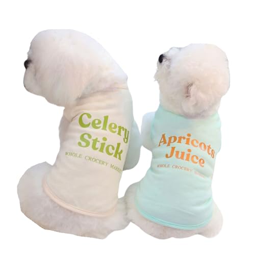 Weste für kleine Hunde, Sommer-Shirts, ärmellos, weich, bequem, Tank-Top-T-Shirts für Katzen, Welpen, kleine Hunde, Größe XL, Grün + Beige, 2 Stück Weste für kleine Hunde, Sommer-Shirts, ärmellos, weich, bequem, Tank-Top-T-Shirts für Katzen, Welpen, kleine Hunde, Größe XL, Grün + Beige, 2 Stück von Blue Dream Island
