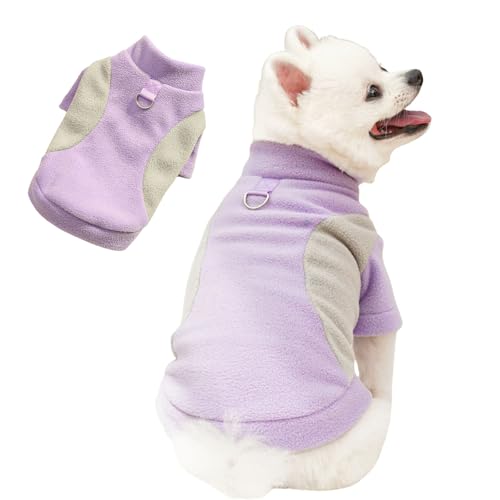 Winterjacke für Katzen und Hunde, mit Farbblock, für kaltes Wetter, 2 Beine, warmer Pullover, für Herbst und Winter, dehnbare Weste, Sweatshirt für kleine, mittelgroße und große Hunde, Größe XXL (lila von Blue Dream Island