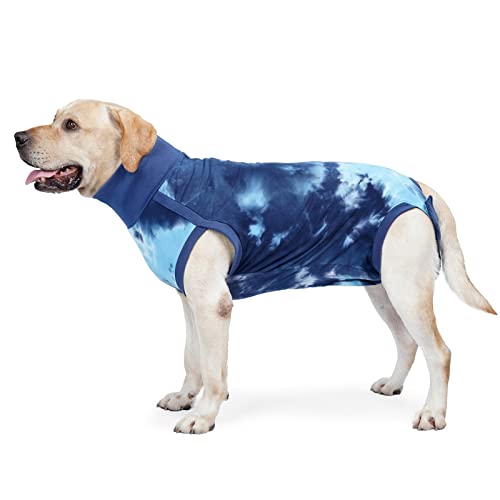 Wundschutzanzug für Hunde, postoperativer Wundschutz, Anti-Leck-Kleidung für kleine/mittelgroße Hunde, Blau (M) von Blue Dream Island