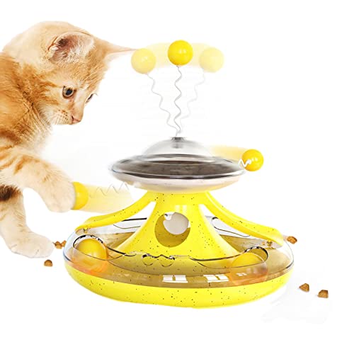 Blue Fish Roll-Katzenspielzeug für Hauskatzen | 2-in-1-Kugelbahn-Spielzeug- und Katzenleckerli-Spender | Kitten Interactive Toys Dispensing Slow Feeder für Trainingsübungsspiele von Blue Fish