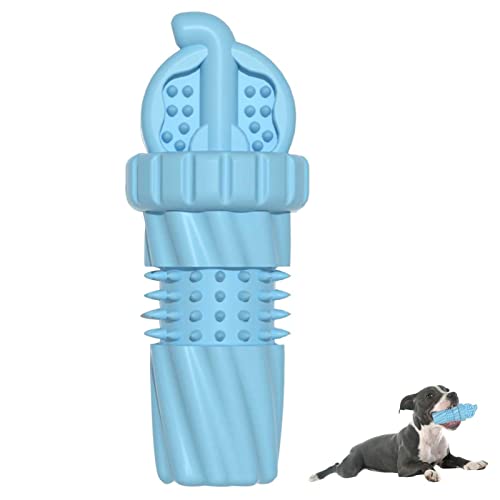 Blue Fish Kauspielzeug für Hunde, Natürlicher -Gummi-Zahnpflege-Kau-Reinigungsstift, Toughest Natural TRP Dog Cola Cup Shape Interaktives Hundespielzeug für Hunde, Zahnreinigungs-Kauartikel von Blue Fish