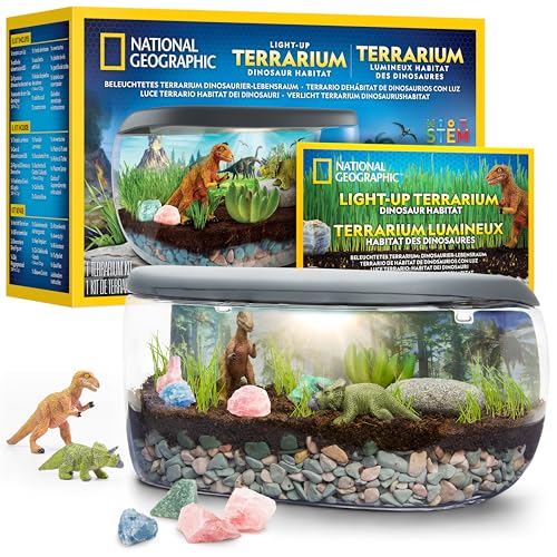 NATIONAL Geographic Dino-Terrarien-Set mit Beleuchtung – Baue EIN Dinosaurier-Habitat mit echten Pflanzen & Edelsteinen, Wissenschaftsset für Kinder NATIONAL Geographic Dino-Terrarien-Set mit Beleuchtung – Baue EIN Dinosaurier-Habitat mit echten Pflanzen & Edelsteinen, Wissenschaftsset für Kinder von Blue Marble