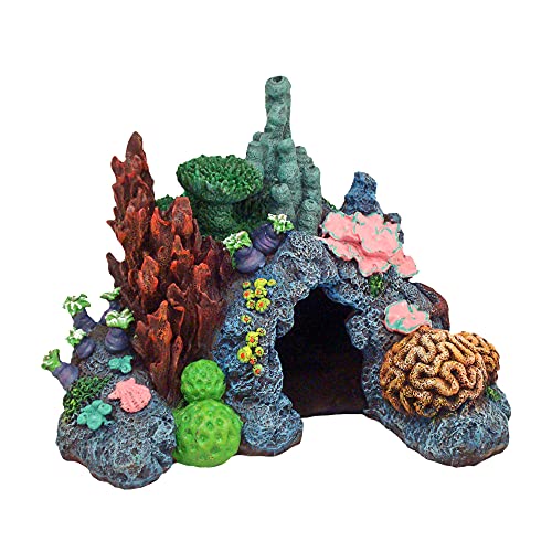 Blue Ribbon Exotic Environments Aquarium-Dekoration Karibbean Lebendes Riff, klein, 19,5 x 13,9 x 14,9 cm von Blue Ribbon