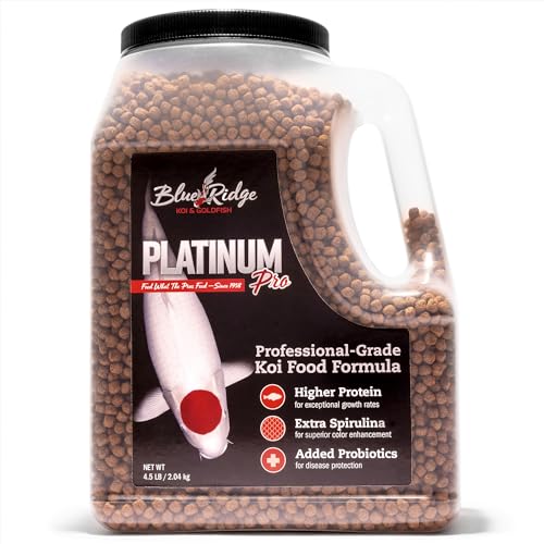 Blue Ridge Fischfutter [2 kg], Platinum Professional Formula 3/16 Zoll schwimmendes Pellet, Koi und Goldfisch von Blue Ridge Fish Hatchery