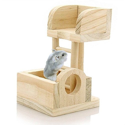 BlueMoo 1 x Holzspielzeug für Ratten, Mäuse, Hamster, Aussichtsturm, Spielplatz. von BlueMoo