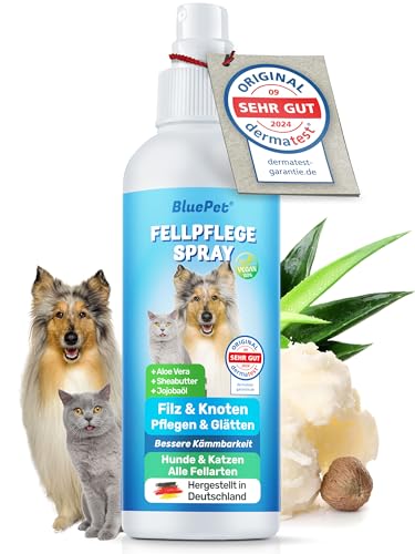 BluePet 200 ml Entfilzungsspray für Hunde & Katzen I Löst Verfilzungen & Verbessert Kämmbarkeit, Anti Filz Spray als Fellspray für Fellpflege, Glätten & Pflegen mit Aloe Vera, Shea-Butter & Jojobaöl BluePet 200 ml Entfilzungsspray für Hunde & Katzen I Löst Verfilzungen & Verbessert Kämmbarkeit, Anti Filz Spray als Fellspray für Fellpflege, Glätten & Pflegen mit Aloe Vera, Shea-Butter & Jojobaöl von BluePet