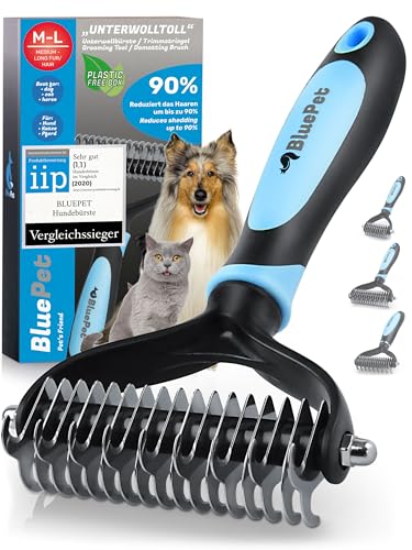 BluePet UnterwollToll Hundebürste langhaar & Katzenbürste langhaar I Unterwollkamm entfernt Unterwolle & Verfilzungen I Deckhaarschutz & Knoten Entfernen I Unterfellbürste für Fellwechsel BluePet UnterwollToll Hundebürste langhaar & Katzenbürste langhaar I Unterwollkamm entfernt Unterwolle & Verfilzungen I Deckhaarschutz & Knoten Entfernen I Unterfellbürste für Fellwechsel von BluePet