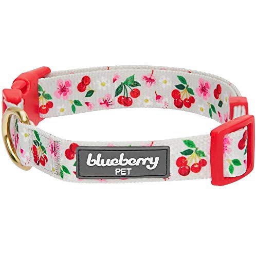 Blueberry Pet, Frühlingsblumen-Halsband-Kollektion, 8 Muster erhältlich, Polyester-Halsbänder & personalisierte Halsbänder, Sicherheitsgurte, passende Leine und Geschirr separat erhältlich von Blueberry Pet