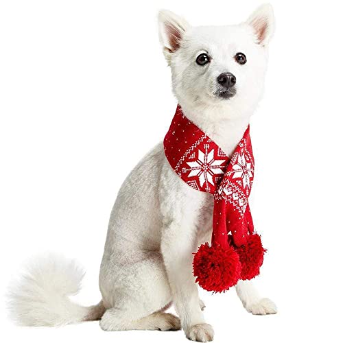 Blueberry Pet Christmas Fair Isle Hundeschal in True Red, X-Large von Blueberry Pet