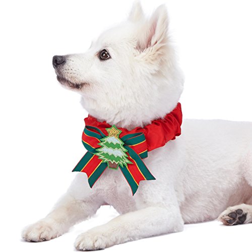 Blueberry Pet Festtagsfieber Weihnachtsbaum Hundehalsband-Überzug für S, M, L Halsbänder, Dekoratives Festtags-Accessoire für Haustierhalsbänder von Blueberry Pet