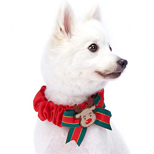 Blueberry Pet Festtagsfieber Weihnachtsrentier Hundehalsband-Überzug für S, M, L Halsbänder, Dekoratives Festtags-Accessoire für Haustierhalsbänder von Blueberry Pet