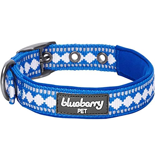 Blueberry Pet Halsbänder für Hunde 1,5cm S 3M Reflektierendes Hundehalsband in Palast-Blau mit Jacquardmuster, Passende Leine & Geschirr Separat Erhältlich von Blueberry Pet
