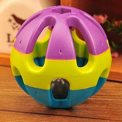 Chase Game Bunte Haustier-Spielzeugball mit Glocke für Hamster, Katzen, Papageien, Hunde, Kaninchen, Geburtstag, Weihnachtsgeschenke (blau/grün/lila) von Bluelans