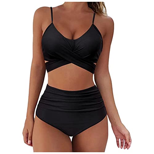 Bikini Set Damen Push Up Badeanzug High Waist Crossover Einfarbig Bademode V Ausschnitt Bikini Oberteil und Wickel Bikinihose Rückenfrei Sportlich Zweiteiliger Strandbikini Blumenmuster Swimsuit Bikini Set Damen Push Up Badeanzug High Waist Crossover Einfarbig Bademode V Ausschnitt Bikini Oberteil und Wickel Bikinihose Rückenfrei Sportlich Zweiteiliger Strandbikini Blumenmuster Swimsuit von Bluelucon