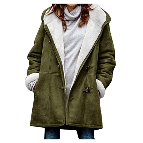 Bluelucon Damen Warme Fleecejacke Wintermantel Mit Kapuzen Verdicken Frauen Innenfutter Kapuzenjacken Plüschjacke Windjacke Frauen Fleecemantel Bluelucon Damen Warme Fleecejacke Wintermantel Mit Kapuzen Verdicken Frauen Innenfutter Kapuzenjacken Plüschjacke Windjacke Frauen Fleecemantel von Bluelucon