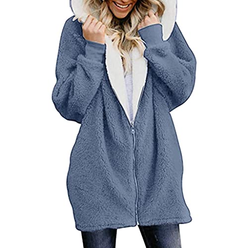 Bluelucon Damen Weste Lang Teddy Jacke Große Größe Plüschjacke mit Kapuze Coat Fleecejacke Bär Outwear Süße Oversized Teddy Fleece Winter Warm Hoodie Teenager Mädchen Sweatshirts Plüsch Mantel Bluelucon Damen Weste Lang Teddy Jacke Große Größe Plüschjacke mit Kapuze Coat Fleecejacke Bär Outwear Süße Oversized Teddy Fleece Winter Warm Hoodie Teenager Mädchen Sweatshirts Plüsch Mantel von Bluelucon