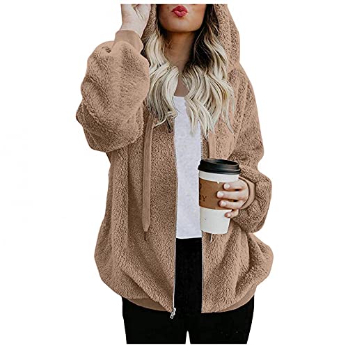 Bluelucon Hoodie Damen Kapuzenpullover Teddy-Fleece Pullover Herbst Winter Verdicken Übergroße Winterpulli Dickere Winterjacke Hooded Outwear Gemütliche Teddy Fleecejacke Bluelucon Hoodie Damen Kapuzenpullover Teddy-Fleece Pullover Herbst Winter Verdicken Übergroße Winterpulli Dickere Winterjacke Hooded Outwear Gemütliche Teddy Fleecejacke von Bluelucon