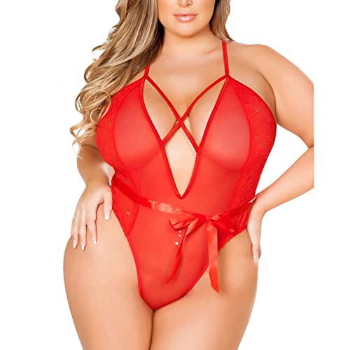 Bluelucon Übergröße Damen Eleganter Body Dessous Ärmellos Spitze Sommer Bodysuit Negligees aus Spitze für Damen Dessous rückenfrei Jumpsuit Lingerie Teddy Unterwäsche Top Babydoll Nachtwäsche Dessous Bluelucon Übergröße Damen Eleganter Body Dessous Ärmellos Spitze Sommer Bodysuit Negligees aus Spitze für Damen Dessous rückenfrei Jumpsuit Lingerie Teddy Unterwäsche Top Babydoll Nachtwäsche Dessous von Bluelucon