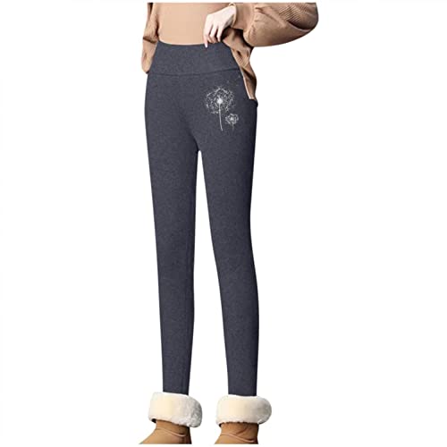 Bluelucon Winterhose Damen Thermo Leggings Winter Gefüttert Warme Pants Warme Thermoleggins Jogginghose Thermo Freizeithose Elastische Winter Thermal Pants Fleece Sweatpants Plüsch Leggins von Bluelucon