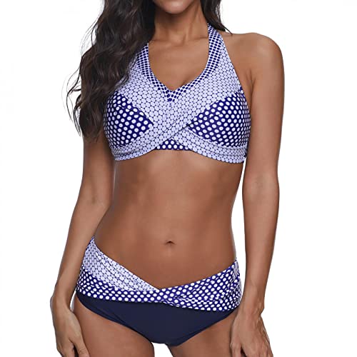 Damen Badeanzug Zweiteiliger Bikini Set Hohe Taille Wrap Bikini Bottom Halter Push Up Pads Sexy Crossover Gepolstert Push Up Bauchweg Rückenfrei Bikini Set Badeanzug Tiefer V-Ausschnitt Sportlich Damen Badeanzug Zweiteiliger Bikini Set Hohe Taille Wrap Bikini Bottom Halter Push Up Pads Sexy Crossover Gepolstert Push Up Bauchweg Rückenfrei Bikini Set Badeanzug Tiefer V-Ausschnitt Sportlich von Bluelucon