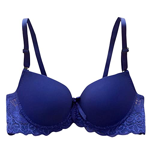 Damen Blumen Spitzen BH übergröße Push Up Ohne Buegel Bralette Bustier Bequemer Ohne Buegel Lace Bra für Yoga Jogging Lauf Fitness Training Bandeau Spitze Tube Top Nachtwäsche Bügelloser BL394 von Bluelucon