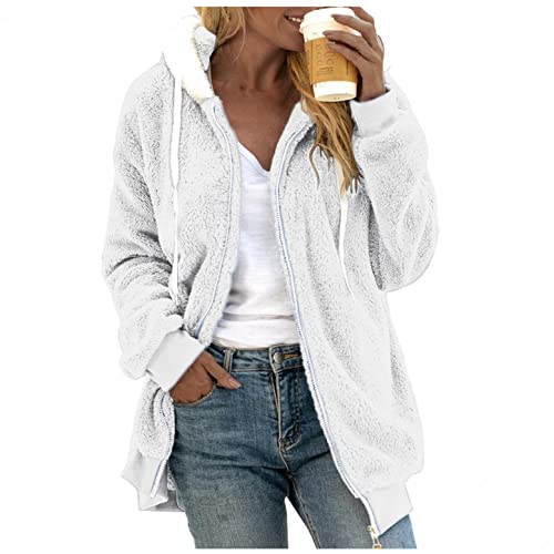 Damen Plüschjacke Winterjacke Teddy Warm Hoodie Pullover Mit Kapuze Leichte Casual Cardigan Kapuzenjacke mit Taschen Winterjacke Teddymantel Frauen Lang Neu Plüschjacke Plüsch Oberbekleidung Damen Plüschjacke Winterjacke Teddy Warm Hoodie Pullover Mit Kapuze Leichte Casual Cardigan Kapuzenjacke mit Taschen Winterjacke Teddymantel Frauen Lang Neu Plüschjacke Plüsch Oberbekleidung von Bluelucon