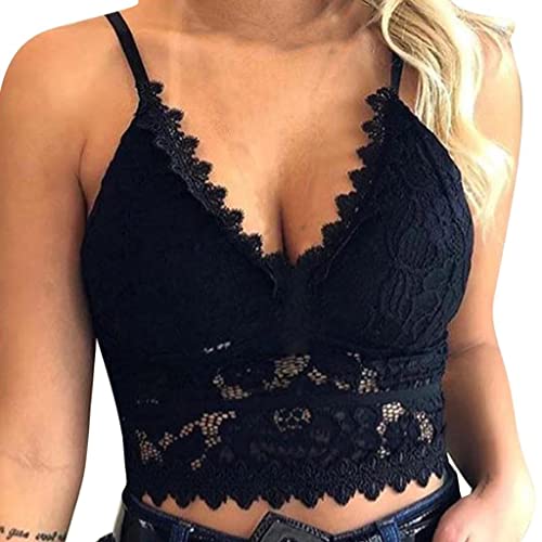 Damen Spitze Halfter BH Ohne Bügel Bustier Ungepolstert Lace V-Ausschnitt BH Bügelloser Seamless Spitzen Unterwäsche Atmungsaktiv Ohne Bügel für Fitness für Damen Mädchen Bra Racerback BL157 Damen Spitze Halfter BH Ohne Bügel Bustier Ungepolstert Lace V-Ausschnitt BH Bügelloser Seamless Spitzen Unterwäsche Atmungsaktiv Ohne Bügel für Fitness für Damen Mädchen Bra Racerback BL157 von Bluelucon