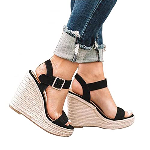 Plateau Sandalen Damen Keilabsatz Sandalen Sommer Böhmen Strandsandalen Sommer Offene Schuhe Elegante Open Toe Schuhe Wedge Peep Toe Plattform Espadrilles Riemchensandalen Frauen Sommer Slingback Plateau Sandalen Damen Keilabsatz Sandalen Sommer Böhmen Strandsandalen Sommer Offene Schuhe Elegante Open Toe Schuhe Wedge Peep Toe Plattform Espadrilles Riemchensandalen Frauen Sommer Slingback von Bluelucon