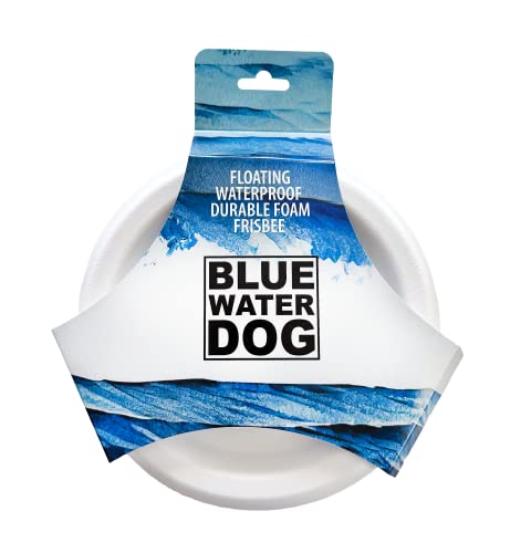 Bluewater Dog Frisbee Schwimmend Wasserdicht Leicht Langlebig Schaum Aerodynamische Scheibe für Mittlere und Große Hunde Welpen - Frisbee zum Apportieren, Tauziehen, Fangen, Spielen, 8,5 Zoll (Weiß) von Bluewater Dog