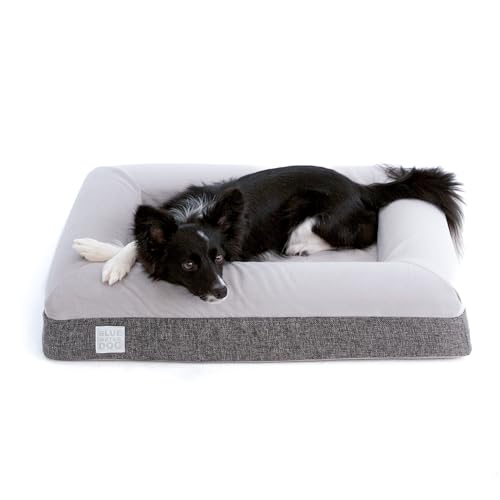 Bluewater Dog Orthopädisches Hundebett aus Memory-Schaum, mit wasserdichtem Innenfutter, maschinenwaschbarem Bezug mit YKK-Reißverschlüssen, Größe S: 73,7 x 58,4 x 15,2 cm (L x B x T) von Bluewater Dog