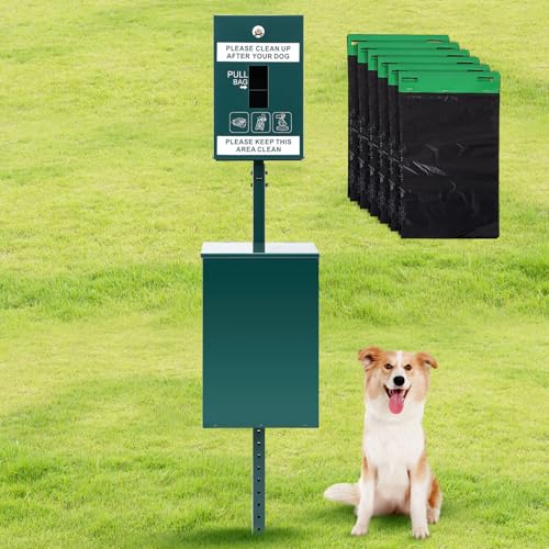 Blulu Hundeabfallstation für den Außenbereich, mit Kotbeutelspender und 600 Doseneinlagen, verzinkter Stahl, reflektierendes Schild, rostfreier Haustier-Mülleimer für gewerbliche Parks, Hinterhof Blulu Hundeabfallstation für den Außenbereich, mit Kotbeutelspender und 600 Doseneinlagen, verzinkter Stahl, reflektierendes Schild, rostfreier Haustier-Mülleimer für gewerbliche Parks, Hinterhof von Blulu
