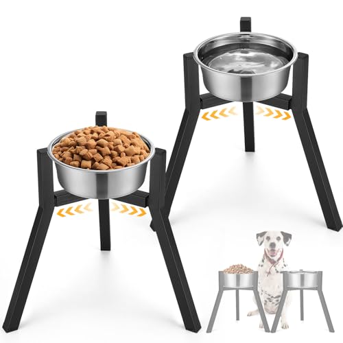 Blulu Verstellbarer erhöhter Hundenapfständer für Wasser und Futter für große Hunde, Metallbreite Hundenapfhalter, Breite 17,8–26,9 cm, Höhe 33 cm, rutschfester Napfständer, Schüssel nicht im Blulu Verstellbarer erhöhter Hundenapfständer für Wasser und Futter für große Hunde, Metallbreite Hundenapfhalter, Breite 17,8–26,9 cm, Höhe 33 cm, rutschfester Napfständer, Schüssel nicht im von Blulu