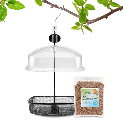 Blumixx Mehlwürmer Futterspender für Vögel, Futterstation mit Vogelfutter 1kg, Premium-Qualität, Nahrhaftes Futter, Futtersäule mit Regenschutz, Perfekt für eine Vielzahl von Wildvögel & Kleintiere Blumixx Mehlwürmer Futterspender für Vögel, Futterstation mit Vogelfutter 1kg, Premium-Qualität, Nahrhaftes Futter, Futtersäule mit Regenschutz, Perfekt für eine Vielzahl von Wildvögel & Kleintiere von Blumixx